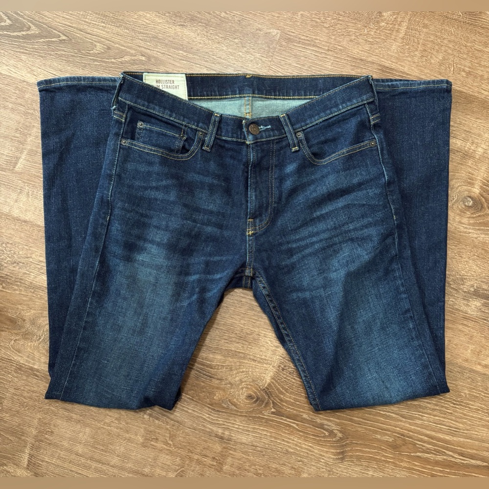 Hollister Slim Straight 32x32 Dark Wash Denim Jeans